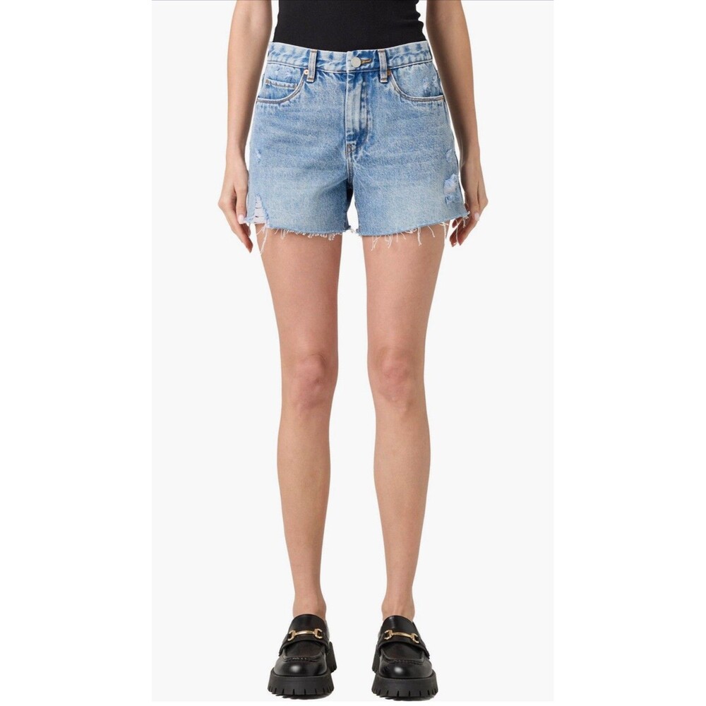Blank NYC the barrel cut off denim shorts distress Raw Hem 100% Cotton NWT 28